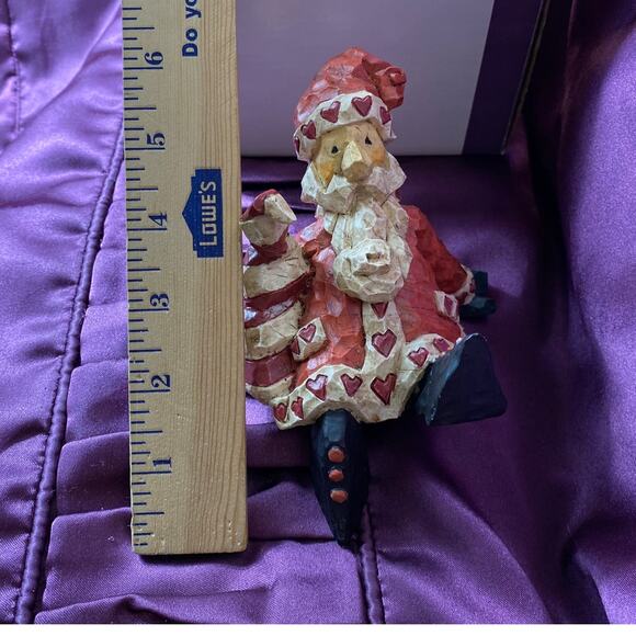 Vintage Santa Clause Ceramic Stocking Hanger Shelf Sitter Decor Primitive Folksy - Picture 10 of 10